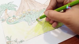 How to draw and coloring Stegosaurus