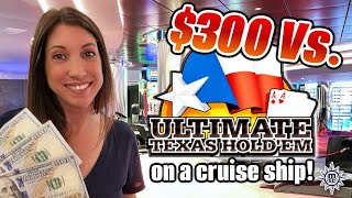 🛳 ULTIMATE TEXAS HOLD EM POKER in a Cruise Ship Casino 👀 #cruise #mscseascape #poker