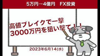 FX初心者でもわかるトレード手法。今日のトレード手法2023年6月14日(水)