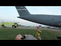 C-5M Super Galaxy brake fire Oshkosh Airshow 2019
