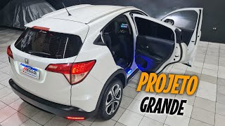 Hrv Ex 2017 Moldura Parachoque Traseiro Led + Mini Projetor + Drl e Seta + Multimídia + Soleira Led