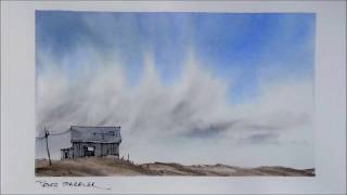 Create a sense of space and atmosphere. Line and wash watercolor demonstration. Peter Sheeler