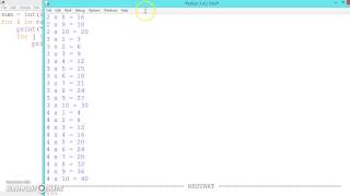 Python Programming:multiplication table example part 8