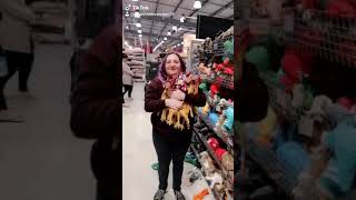 Squeezing an arm load of rubber chickens