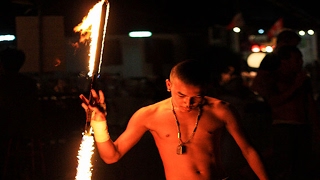 Circus show with Fire stick by a Stuntman, Best Fire show  Fireworks one of the best Circus Videos #