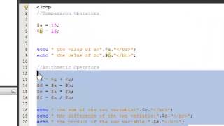 PHP Lesson 3 - Operators