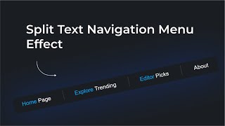 Split Text Navigation Menu Effect using Html css JavaScript