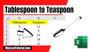 How to Convert Tablespoon to Teaspoon in Excel