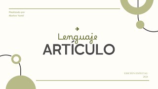 Artículo - Nivelación de Lenguaje