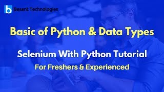 Basic Of Python & Data Types | Selenium With Python Tutorial For Beginners