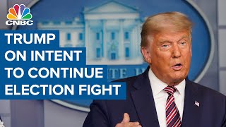 President Donald Trump delivers a statement on his intent to continue election fight