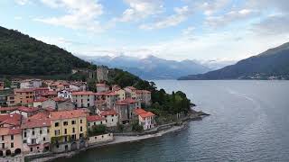 Lake Como, European Castle, Cinematic drone dji mountains peninsula