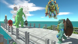 Kong Ninja Turtle vs Creeper Godzilla – EPIC Battle to Save Gundam!