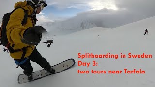 Day 3 of splitboarding in Sweden: two split tours around Tarfala