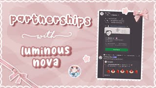 how to set up PARTNERSHIPS with luminous nova | 2025 UPDATED 、ely °。˚☁️