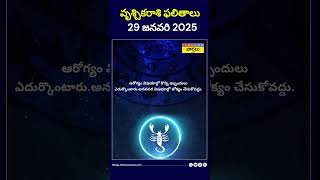 వృశ్చికరాశి ఫలితాలు 29 జనవరి 2025||  #vruschikarasi #todayhoroscope #shorts #youtubeshorts