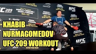 Khabib Nurmagomedov Almost Takes Down Backdrop at UFC 209 Workout