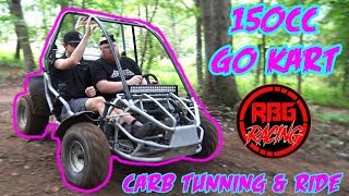 150cc Go Kart Carburetor Tuning \u0026 Ride