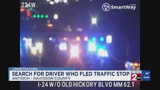 Search for driver who fled traffic stop in Davidson County