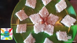 பளிச்சுனு வெள்ளை வெளேர்னு இருக்குன்னுமா தேங்காய் பர்பி/thengai coconut burfi/Inaivom Inaiyathil