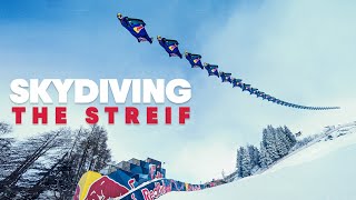 The World’s Hardest Downhill Ski Slope Seen From The Air | w/ Red Bull Skydive Team