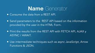 JavaScript Course: Name Generator APP