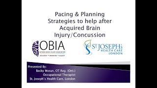 Pacing and Planning Strategies to help after Acquired Brain Injury/Concussions