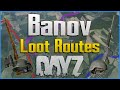 Banov Loot Routes - A DayZ Map Guide Highlighting Military Bases and Important Locations