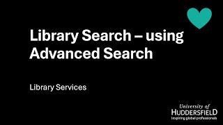 Library Search Advanced Search video