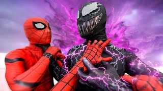 TEAM SPIDER-MAN vs ''PINK VENOM'' SUPERHERO In Real Life (Epic PARKOUR POV Movie)