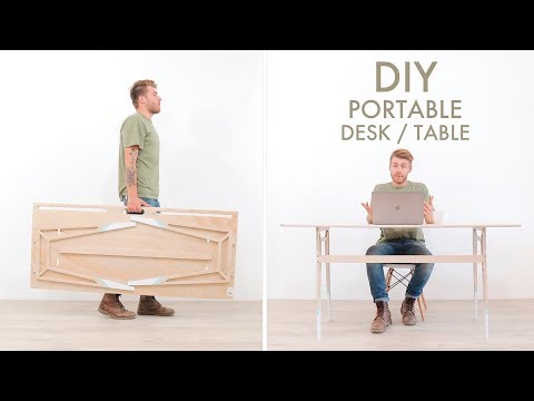 DIY Portable Foldable Desk From One Sheet of Plywood DIY Portable Foldable Desk From One Sheet of Plywood