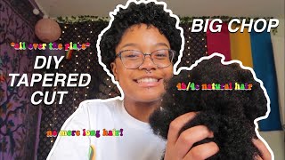 DIY tapered cut on my type 4 natural hair | big chop