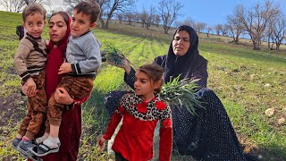Leila Helping Salahaddin’s Family 🌿 | Gathering Herbs & Caring for a Newborn Puppy