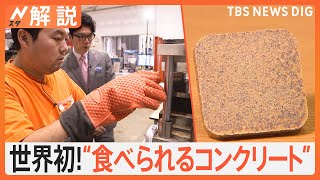 世界初！ 100％食品廃棄物で作る“食べられるコンクリート”とは？【SDGs】【Nスタ解説】｜TBS NEWS DIG