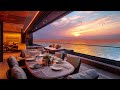 tranquil seaside harmony at sunset gentle jazz piano and ocean waves sounds for work study relax