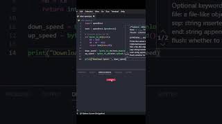 Create a Internet Speed Tester using Python | Download and Upload Speed Tester #shorts #python