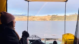 Camping in rainy days with stunning view at Lake Lyell 🏕