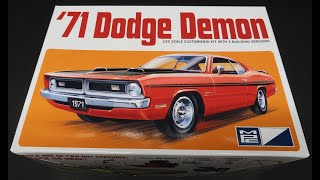 ALL NEW! FIRST LOOK! 1971 Dodge Demon 340 1/25 Scale Model Kit Review MPC997 997 MPC Round2Models