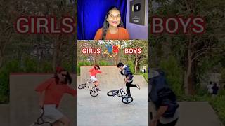 GIRLS VS BOYS 💥 CYCLE STUNT COMPETITION - 8 #cycle #stunt #competition #short