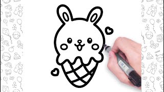 🐰🍦Rabbit Ice Cream Drawing | Cute Drawings For Kids | Easy Drawings💖