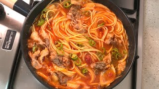 Korean spicy tomato pasta