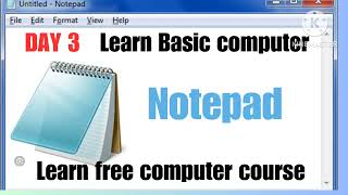 Learn Basic computer in Urdu/Hindi Microsoft Notepad