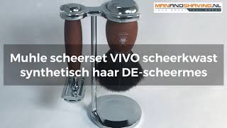 Muhle scheerset VIVO scheerkwast synthetisch haar DE-scheermes