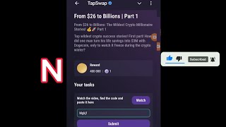 From $26 to Billions |Part 1 | Tapswap Code |From $26 to Billions: The Wildest Crypto