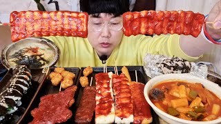 Rice Cake Skewer is Only 500KRW! I Had Ramyun, Janchi-guksu, and Tteokbokki, Too! KOREAN MUKBANG