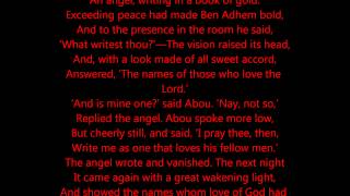 ABOU BEN ADHEM (may his tribe increase!) - Poem