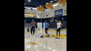LeBron, Bronny and Bryce training with Phil Handy at the Lakers facility.