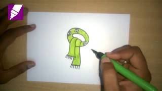 How to draw a Scarf | Easy step by step drawing for kids | Learn to draw for Children