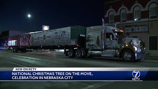 National Christmas Tree makes overnight travel stop in Nebraska City