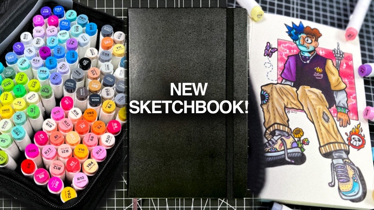 Starting A NEW SKETCHBOOK! Drawing On The First Page! - YouTube